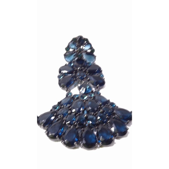 Neiman Marcus Lee Angel Midnight Crystal hemitate Statement Earrings NWT 119 - Picture 5 of 8